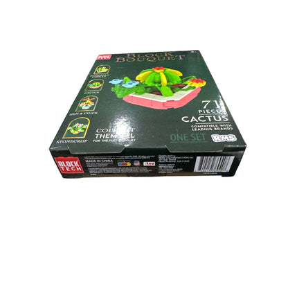 Block Tech Block Bouquet Cactus Building Set - 71 Pieces - Compatible With Leading Brands - Ages 8+