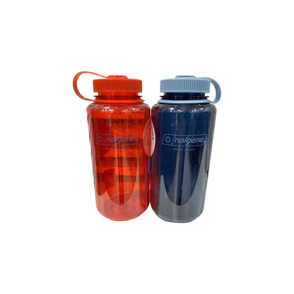 Set of 2 Nalgene Wide Mouth BPA-Free Water Bottles 32 Oz Marmalade Orange/Indigo Durable USA-Made