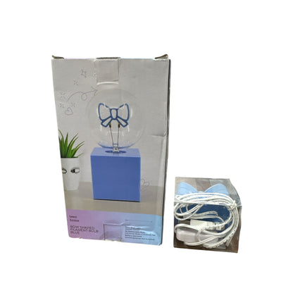 Bow-Shaped LED Bulb And USB Photo Holder Set - Blue Battery & USB Operated On/Off Switch Desktop Decor