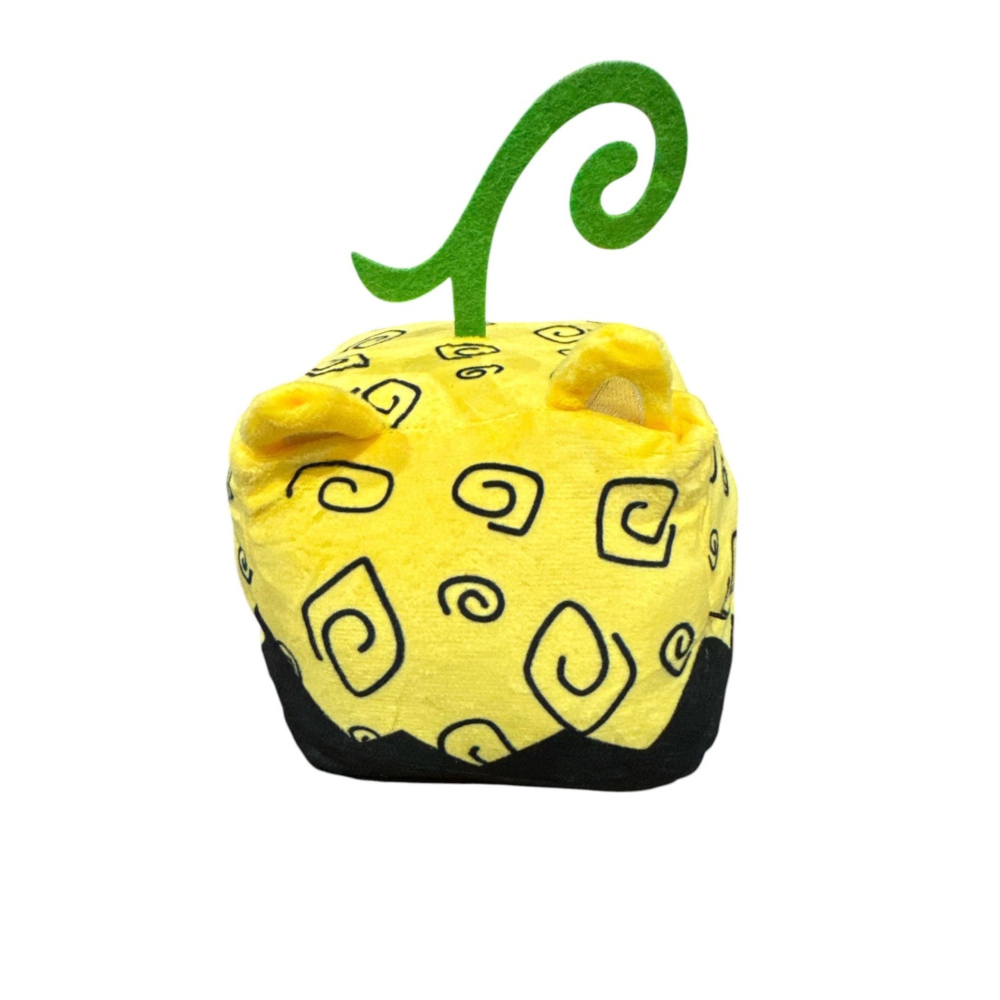 Devil Fruit-Inspired Plush Pillow Toy With Spiral Design - Yellow & Black