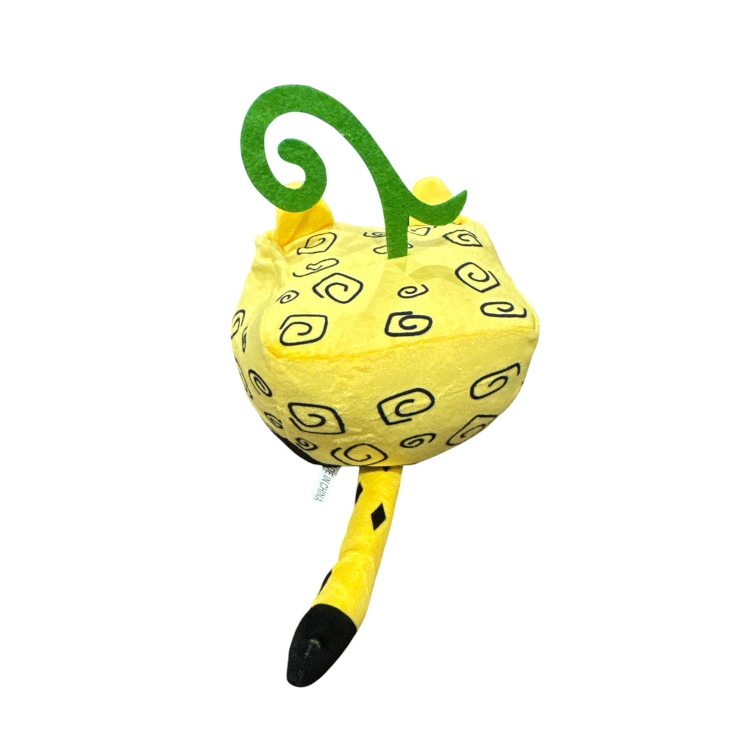 Devil Fruit-Inspired Plush Pillow Toy With Spiral Design - Yellow & Black