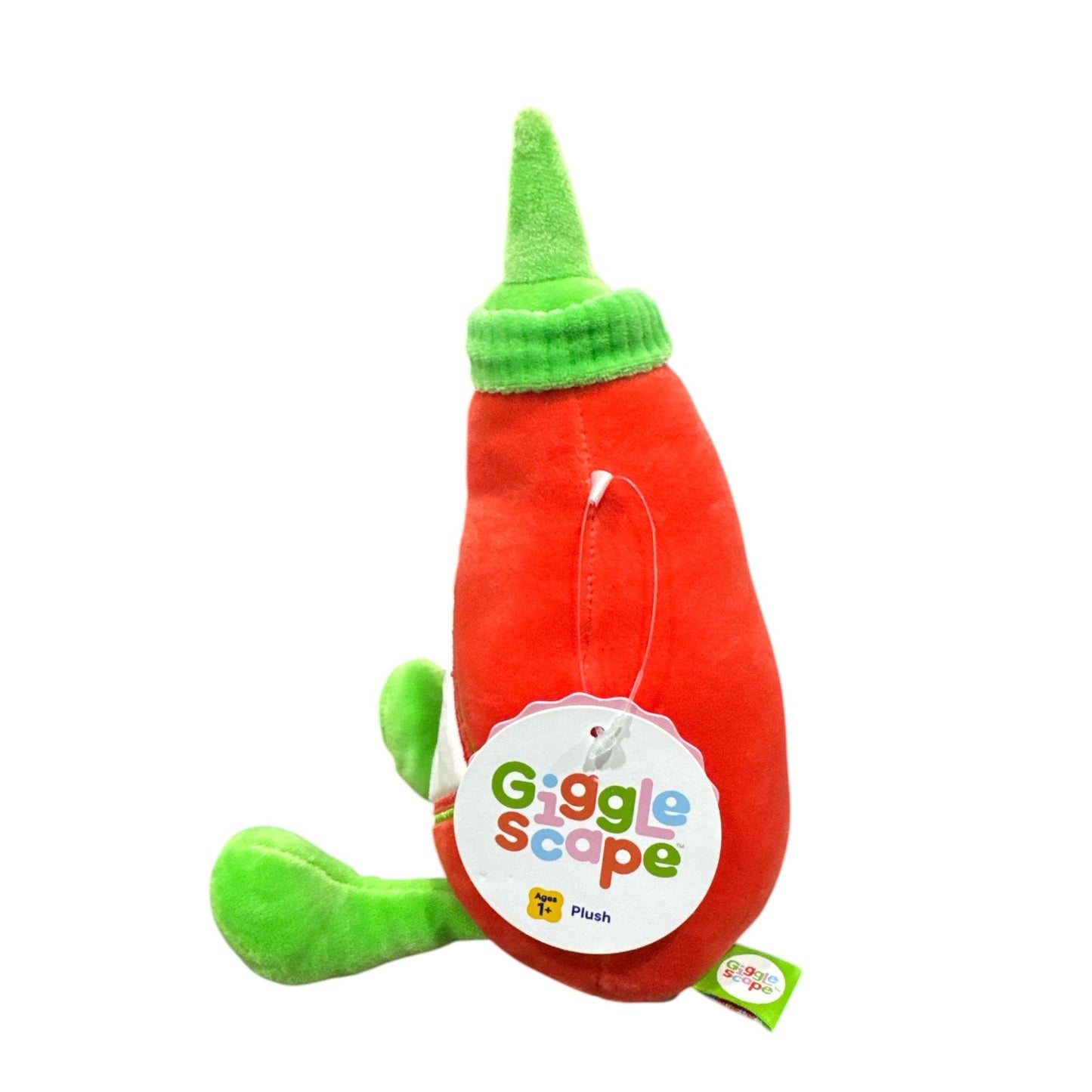 Hot Sauce Bottle Plush Toy - Gigglescape - Red & Green - Ages 1+ - Soft & Cuddly Stuffed Figure - Fun Gift Idea