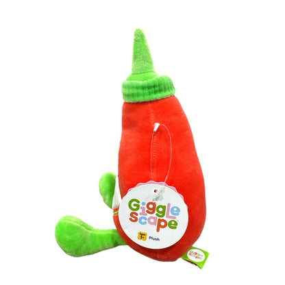 Hot Sauce Bottle Plush Toy - Gigglescape - Red & Green - Ages 1+ - Soft & Cuddly Stuffed Figure - Fun Gift Idea