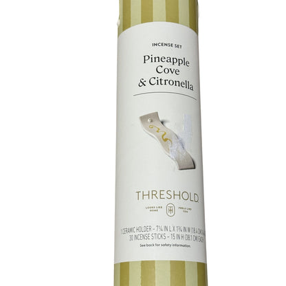 Pineapple Cove & Citronella Incense Set With Ceramic Holder - Threshold