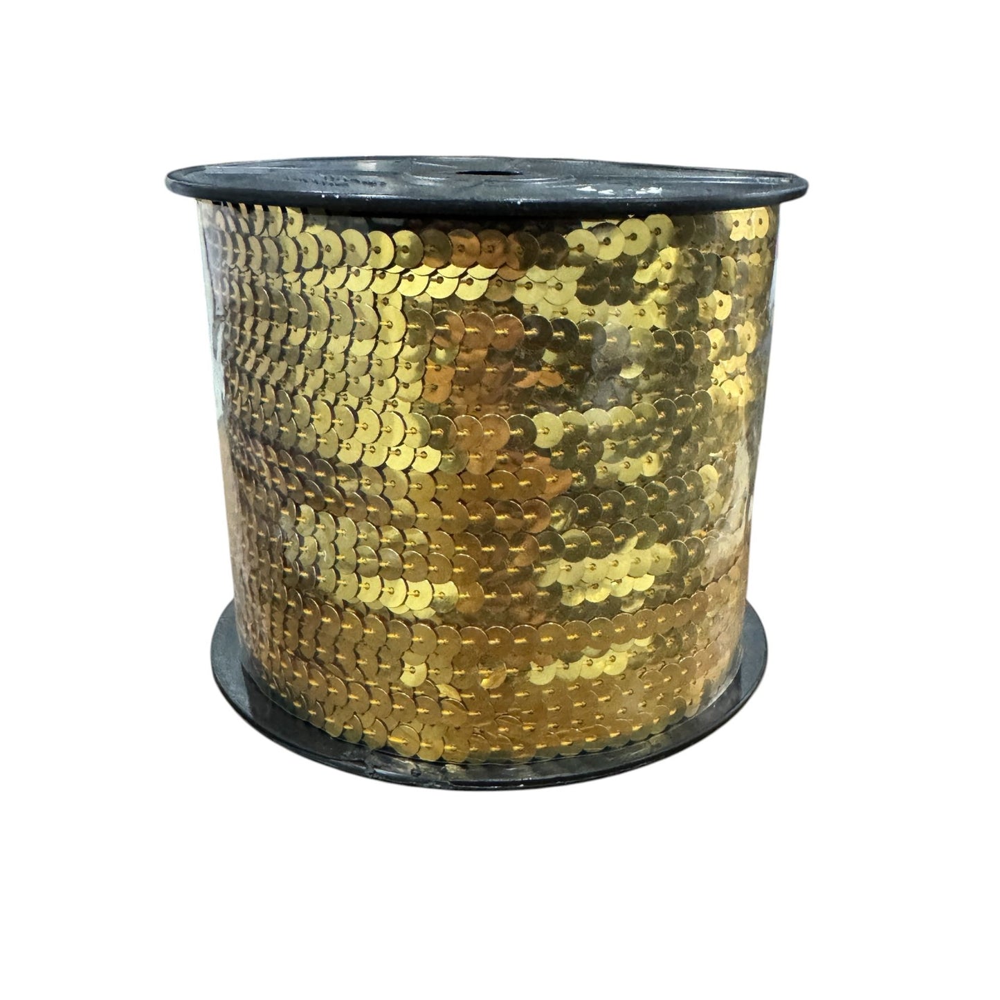 Gold Sequin Trim Ribbon Roll 500+ Yards For Sewing, Crafting, and Decorations 2.5mm