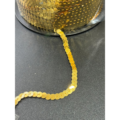 Gold Sequin Trim Ribbon Roll 500+ Yards For Sewing, Crafting, and Decorations 2.5mm