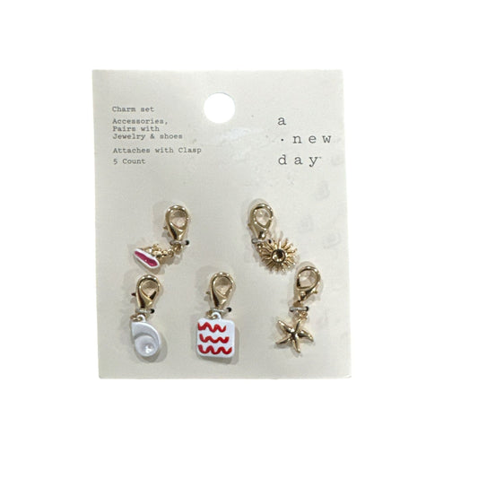 Set of 2 A New Day 5-Count Charm Set For Jewelry & Shoes With Clasp Attachments - Two Variants