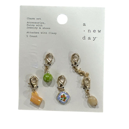 Set of 2 A New Day 5-Count Charm Set For Jewelry & Shoes With Clasp Attachments - Two Variants