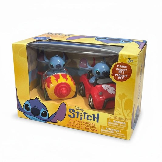 Disney Stitch Pull-Back Vehicle Toy Set Space Rocket & Buggy Car Ages 3+