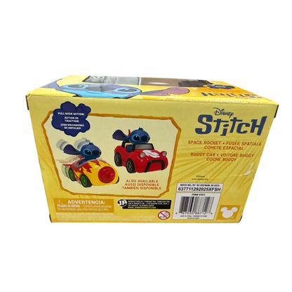 Disney Stitch Pull-Back Vehicle Toy Set Space Rocket & Buggy Car Ages 3+