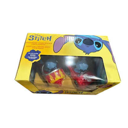 Disney Stitch Pull-Back Vehicle Toy Set Space Rocket & Buggy Car Ages 3+