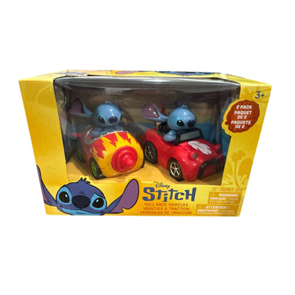 Disney Stitch Pull-Back Vehicle Toy Set Space Rocket & Buggy Car Ages 3+