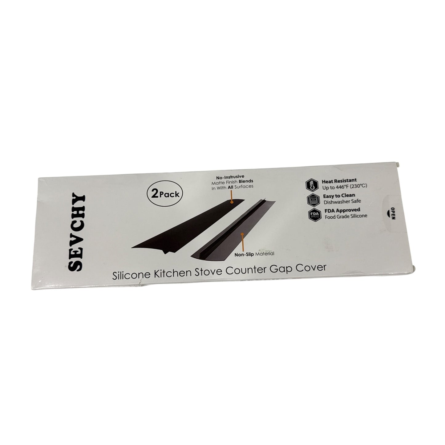 SEVCHY Silicone Stove Gap Covers (2 pack), Oven Gap Filler, Heat Resistant Stove Gap Filler, Seal Gap between Stovetop and Counter, WHITE