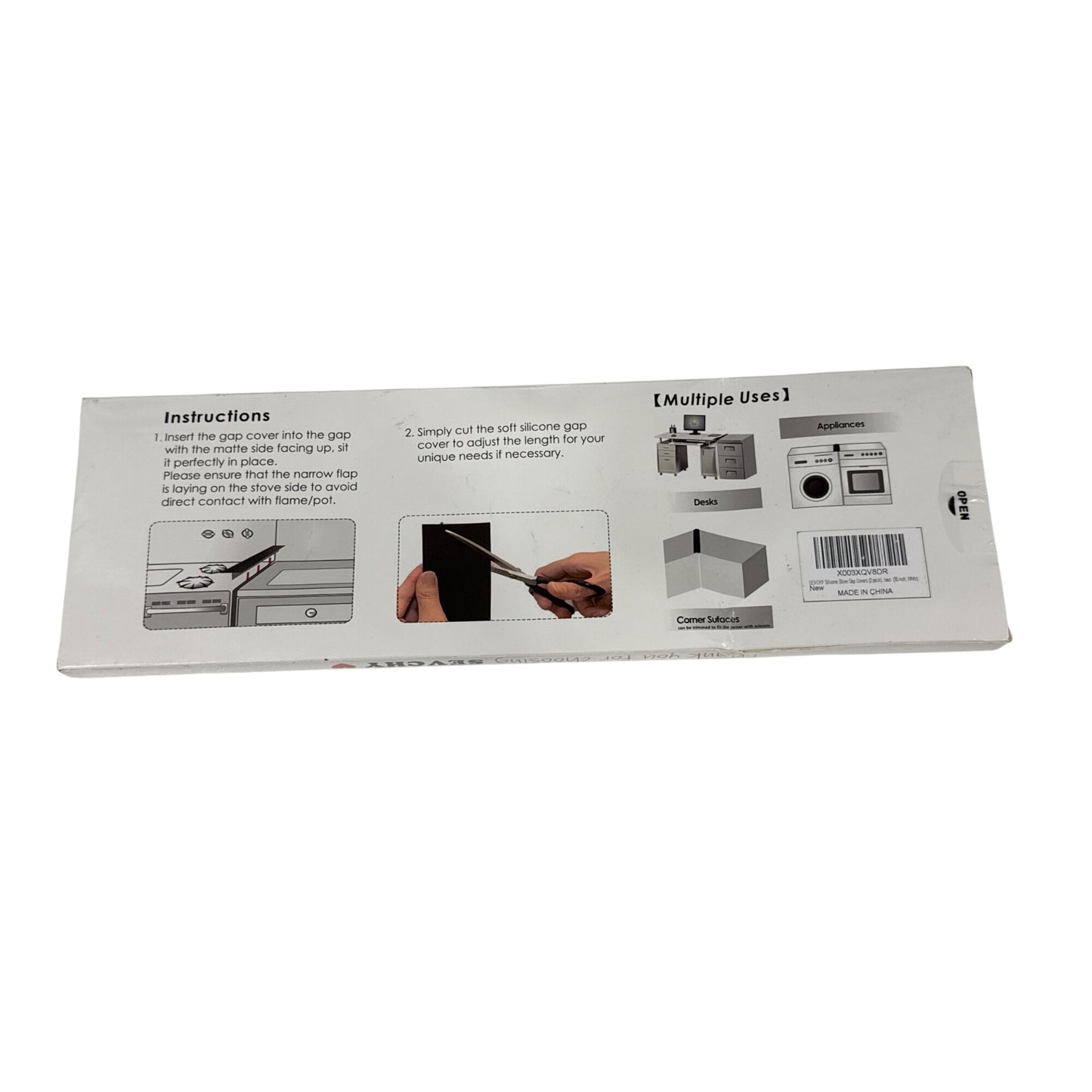 SEVCHY Silicone Stove Gap Covers (2 pack), Oven Gap Filler, Heat Resistant Stove Gap Filler, Seal Gap between Stovetop and Counter, WHITE