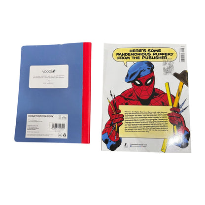 Marvel Spider-Man Composition Notebook & Pen Set + How To Draw Comics Book By Stan Lee
