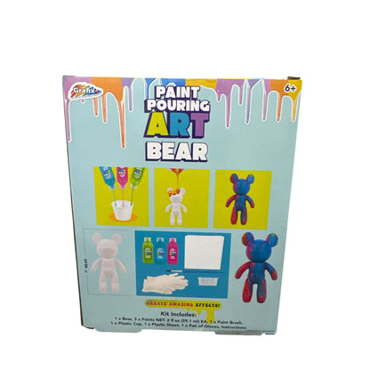 Grafix Paint Pouring Art Bear Kit With 3 Paints Brush & Accessories For Kids 6+