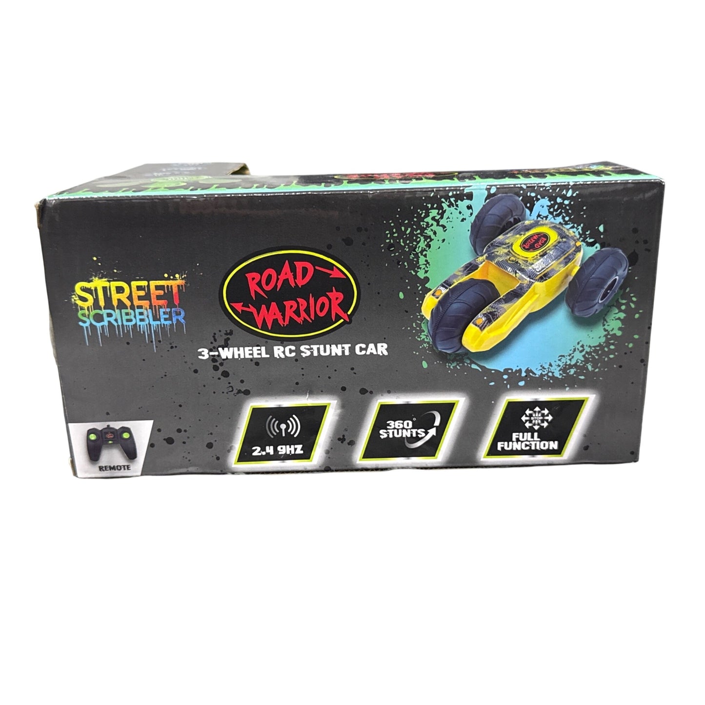 Road Warrior Street Scribbler 3-Wheel RC Stunt Car 2.4GHz 360° Rotation Remote Control Toy Ages 6+