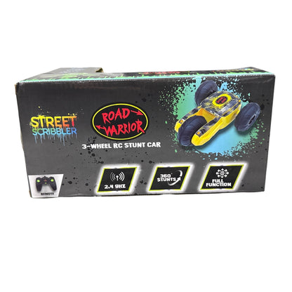 Road Warrior Street Scribbler 3-Wheel RC Stunt Car 2.4GHz 360° Rotation Remote Control Toy Ages 6+