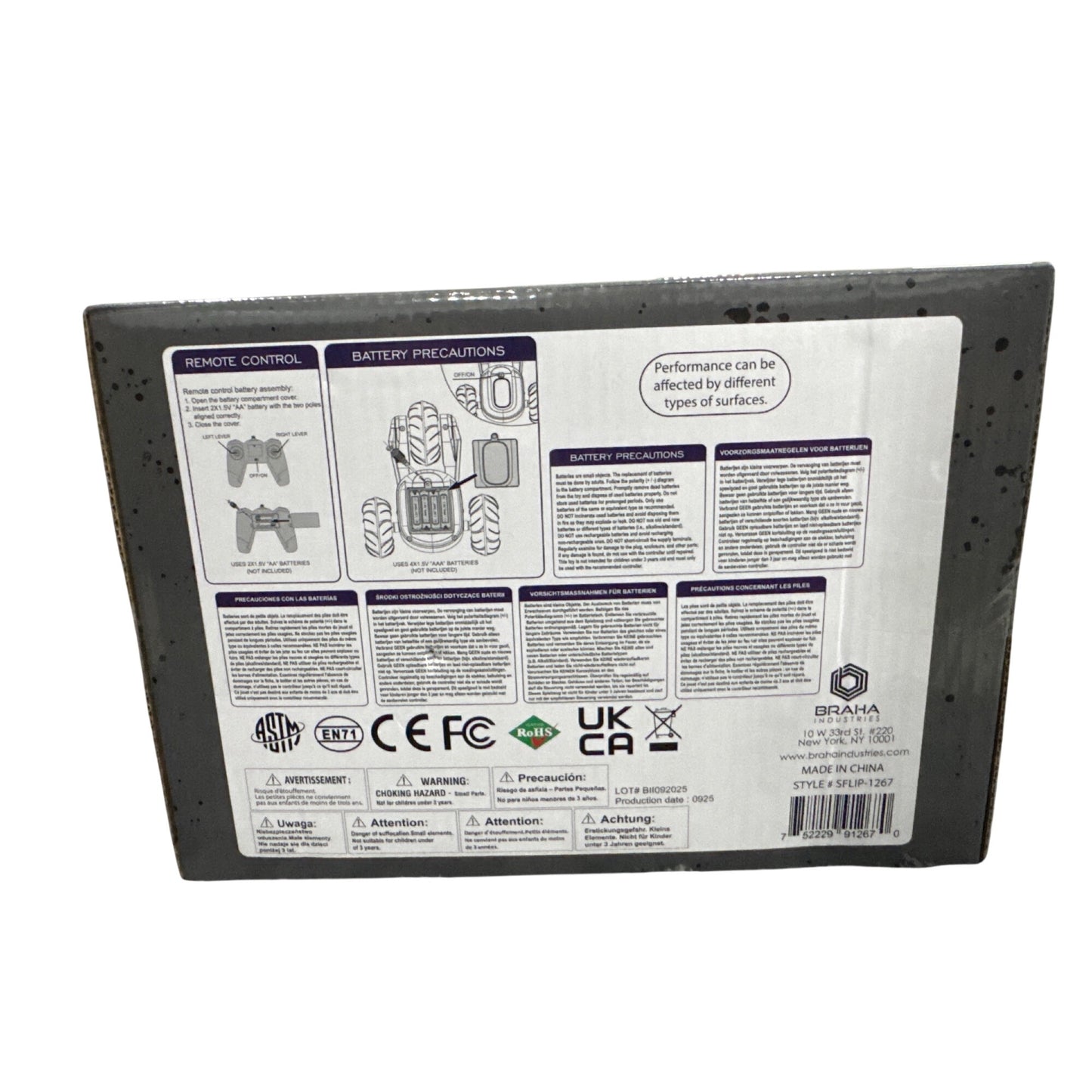 Road Warrior Street Scribbler 3-Wheel RC Stunt Car 2.4GHz 360° Rotation Remote Control Toy Ages 6+