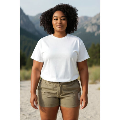 Caslon Women's Khaki Shorts Size 18 Cotton Blend Casual Stretch Summer Wear