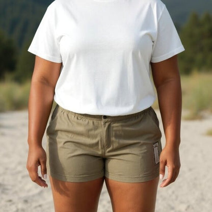 Caslon Women's Khaki Shorts Size 18 Cotton Blend Casual Stretch Summer Wear