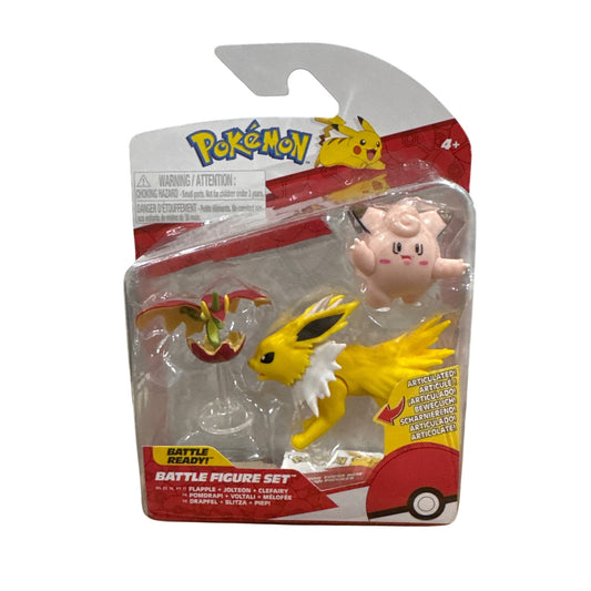 Pokémon Battle Figure Set Jolteon Clefairy Flapple Articulated Action Figures 4+ By Jazwares