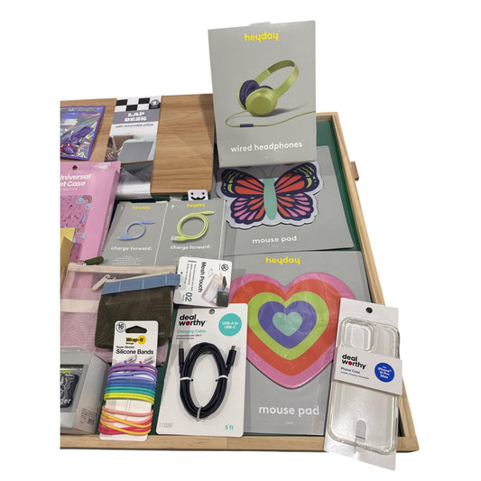 20-Piece Tech Accessory Bundle – Chargers, Cables, Earbuds, Tablet Case & More!