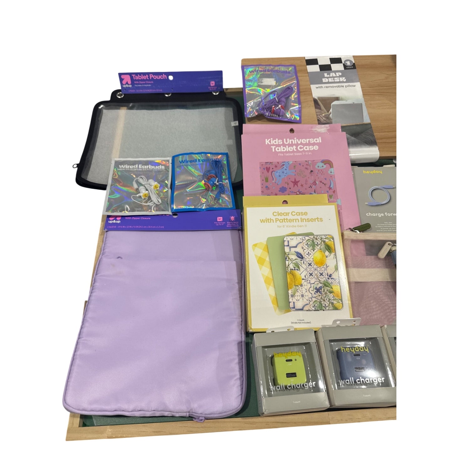 20-Piece Tech Accessory Bundle – Chargers, Cables, Earbuds, Tablet Case & More!