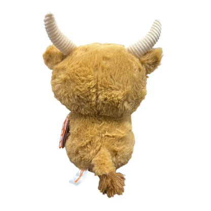 Cute Plush Highland Cow Stuffed Animal Toy By Yoonique - Brown Fluffy Collectible Doll With Horns - Soft & Huggable For All Ages