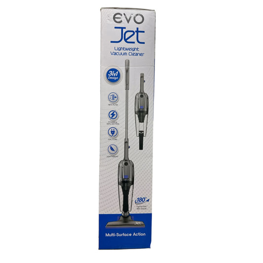 Evo Jet Lightweight 3-In-1 Vacuum Cleaner With HEPA Filter 20-Ft Cord & 180° Swivel For Multi-Surface Cleaning