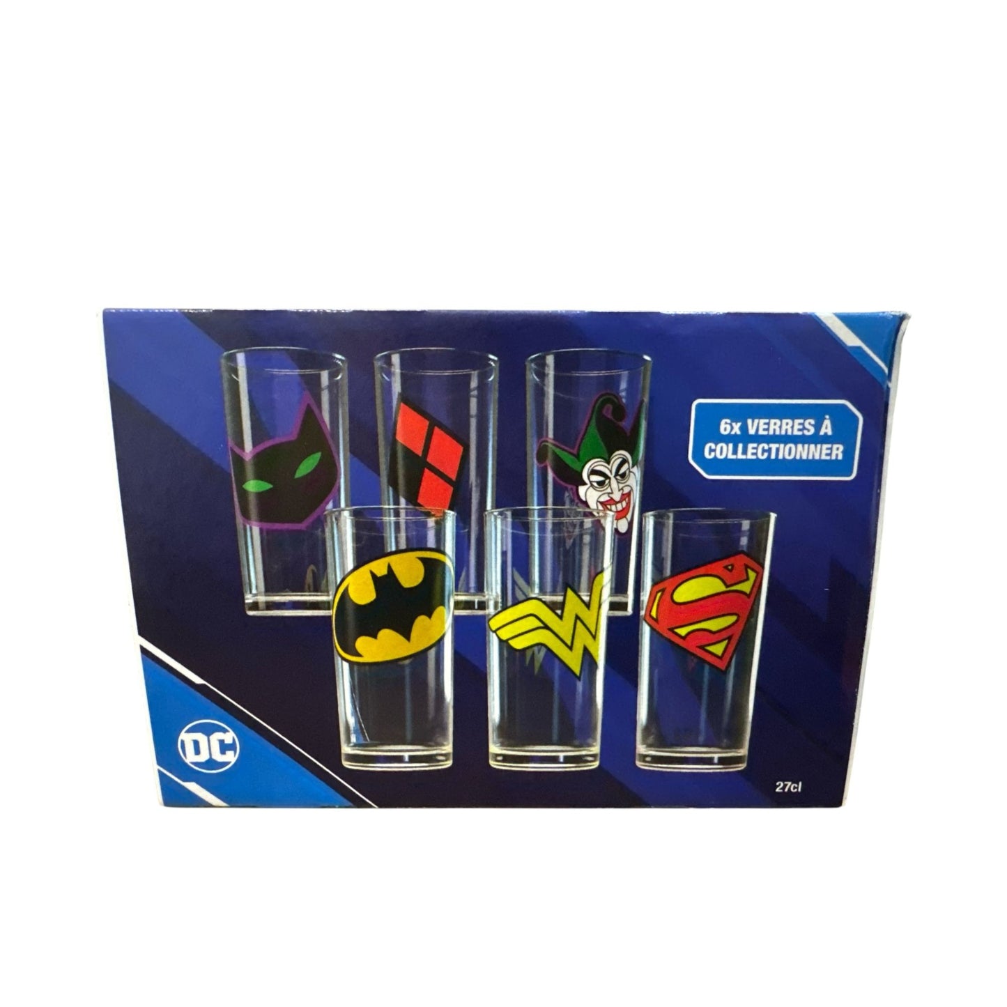 DC Comics Wonder Woman & Superman Glass Set 27cl Officially Licensed Exclusive Auchan Edition