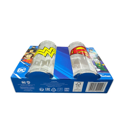 DC Comics Wonder Woman & Superman Glass Set 27cl Officially Licensed Exclusive Auchan Edition