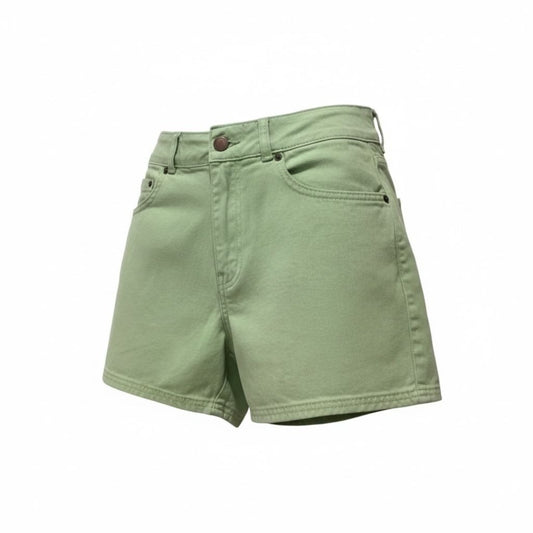 ONeill Women's High-Waisted Green Denim Shorts Size 27 100% Cotton With Pockets