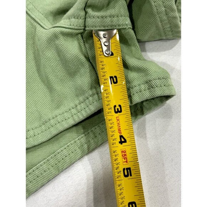 ONeill Women's High-Waisted Green Denim Shorts Size 27 100% Cotton With Pockets