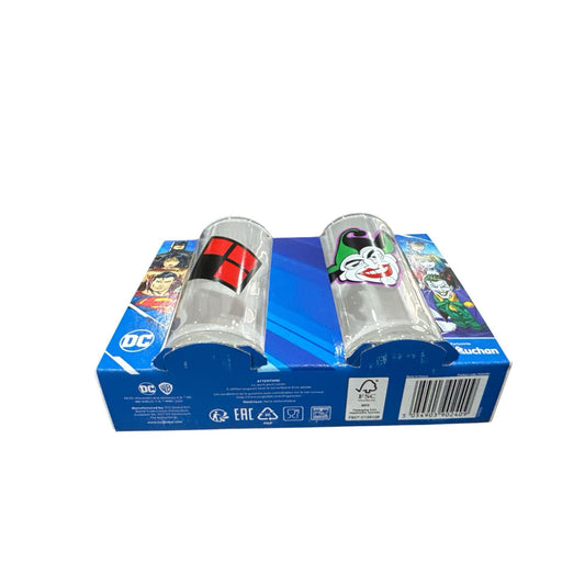 DC Comics Glass Set Featuring Joker & Harley Quinn Designs 27cl Capacity Boxed Collectible Tumblers By Auchan