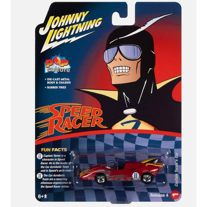 Johnny Lightning Pop Culture Speed Racer Captain Terrors Car 2022 Release 4 Die-Cast Model With Rubber Tires