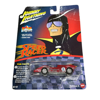 Johnny Lightning Pop Culture Speed Racer Captain Terrors Car 2022 Release 4 Die-Cast Model With Rubber Tires