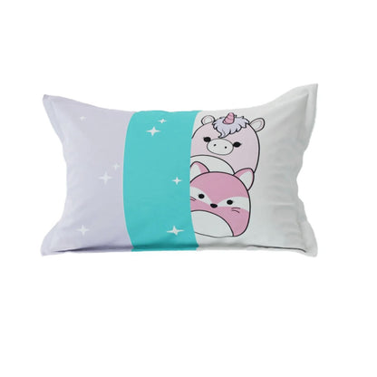 Original Squishmallows 2-Piece Twin Comforter Bed Set Morning Bird Pink Blue Cotton