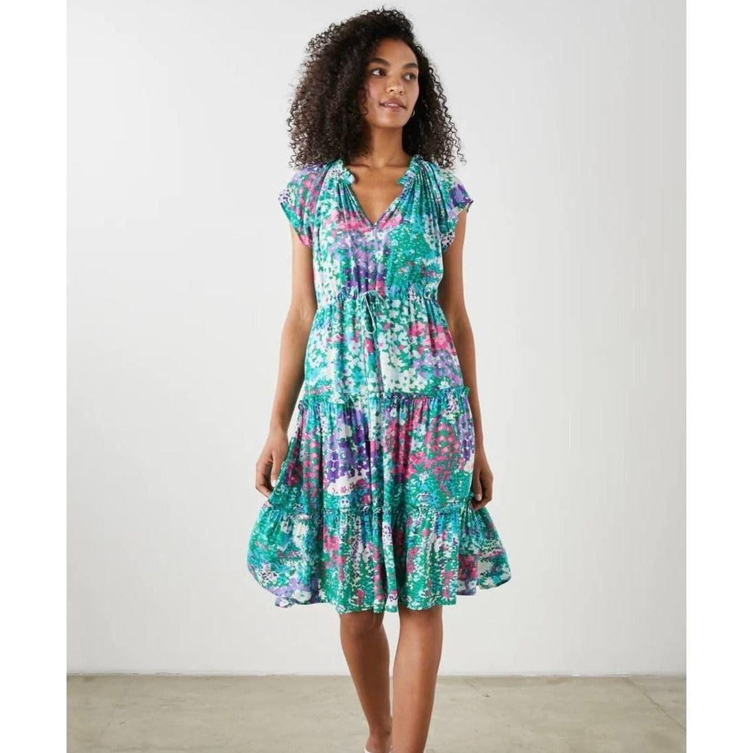 Rails Gardenia Flora Eco Tiered Dress XS Multicolor