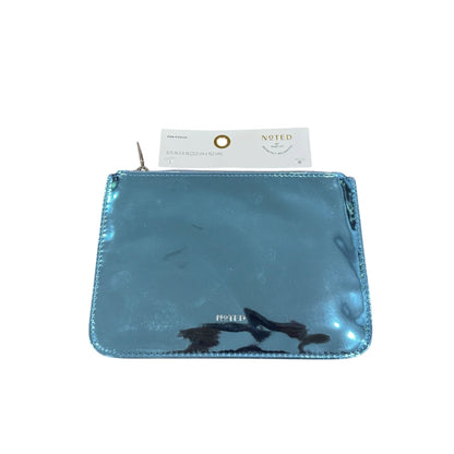Noted By Post-It Blue Metallic Pen Pouch 8.75"x6" Zipper Closure