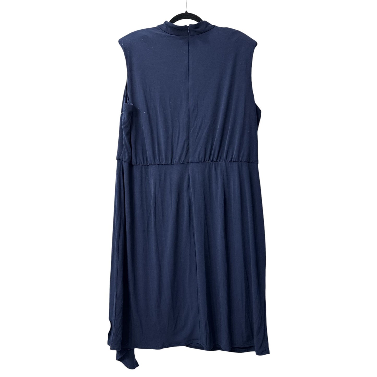 London Times Plus Size Women's Draped-Front Sheath Blue Dress 20W