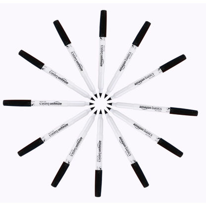 Amazon Basics Dry Erase Markers Ultra Fine Tip Black (4 Boxes of 12)