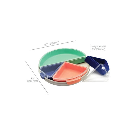 Infantino ModPlate Modular Divided Feeding Plate With Lids For 6M+ Dishwasher & Microwave Safe