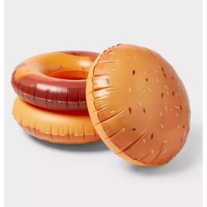 Sun Squad Inflatable Giant Hamburger Pool Float 3-Piece Set