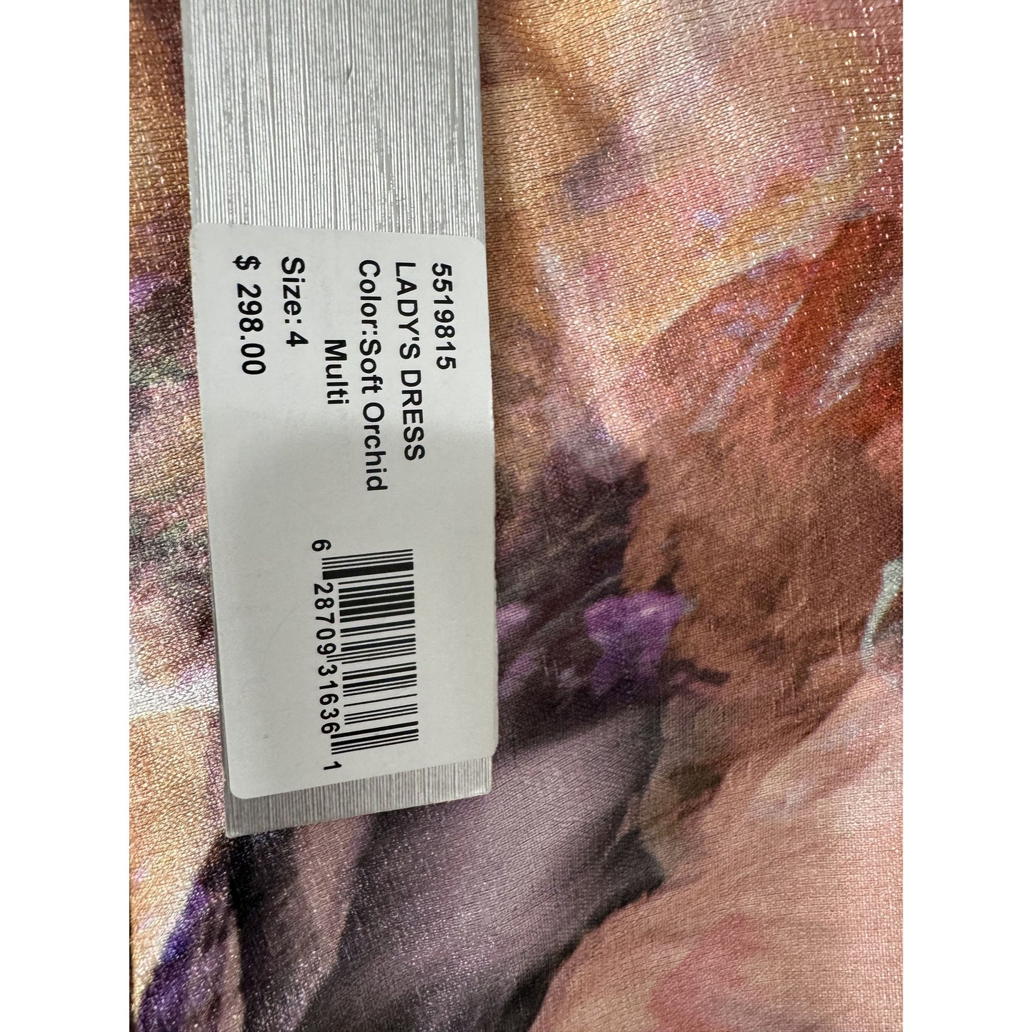 Kay Unger New York Floral Midi Dress Soft Orchid Multi Size 4 Sleeveless V-Neck Elegant A-Line Women's