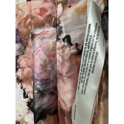 Kay Unger New York Floral Midi Dress Soft Orchid Multi Size 4 Sleeveless V-Neck Elegant A-Line Women's