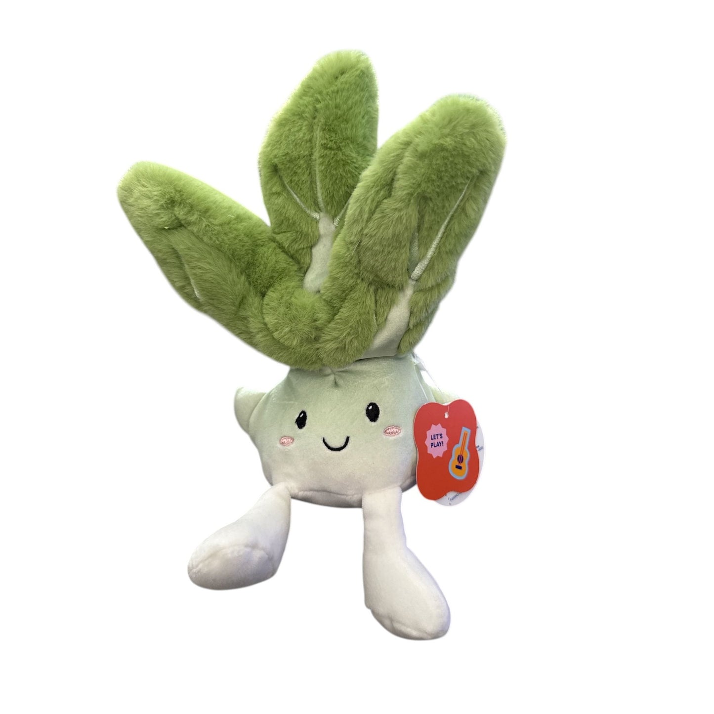 Gigglescape Plush Smiling Bok Choy Vegetable Toy For Kids Soft Green & White Stuffed Animal