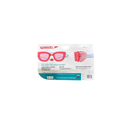 Speedo Kids Sunny Vibes Goggles Sunglass Style Ages 3-6 UV Protection Adjustable Bungee Strap Anti-Fog Comfortable & Secure Fit