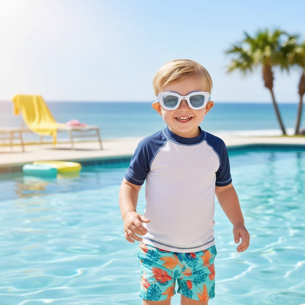 Speedo Kids Sunny Vibes Goggles Sunglass Style Ages 3-6 UV Protection Adjustable Bungee Strap Anti-Fog Comfortable & Secure Fit