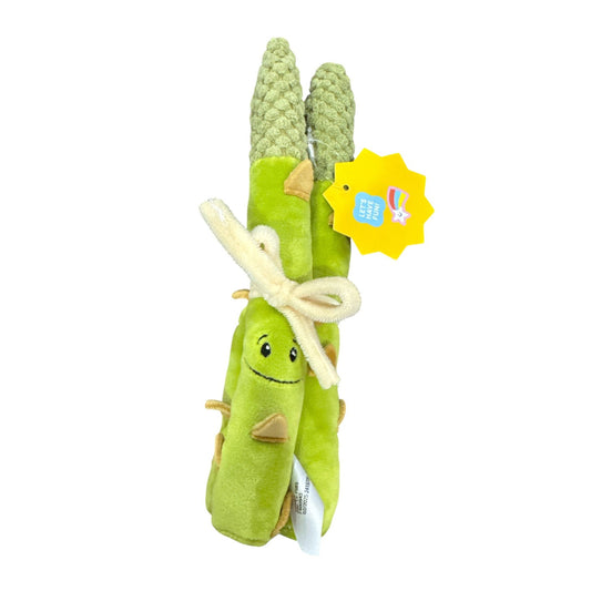 Giggle Scape Plush Asparagus Toy With Smile Face & Bow - Soft & Fun For Kids